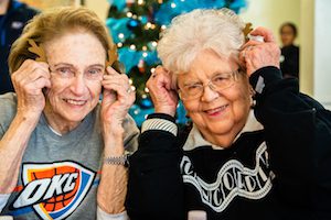Residents having fun during the holidays