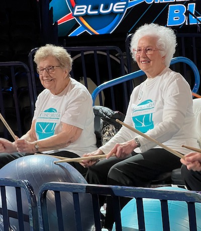 two women at an oklahoma city thunder basketball game